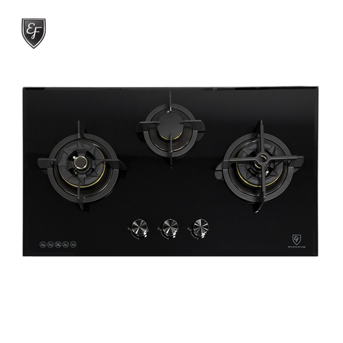 88cm 3 Burners Black Glass Gas Hob | EFH 9734 WT VGB