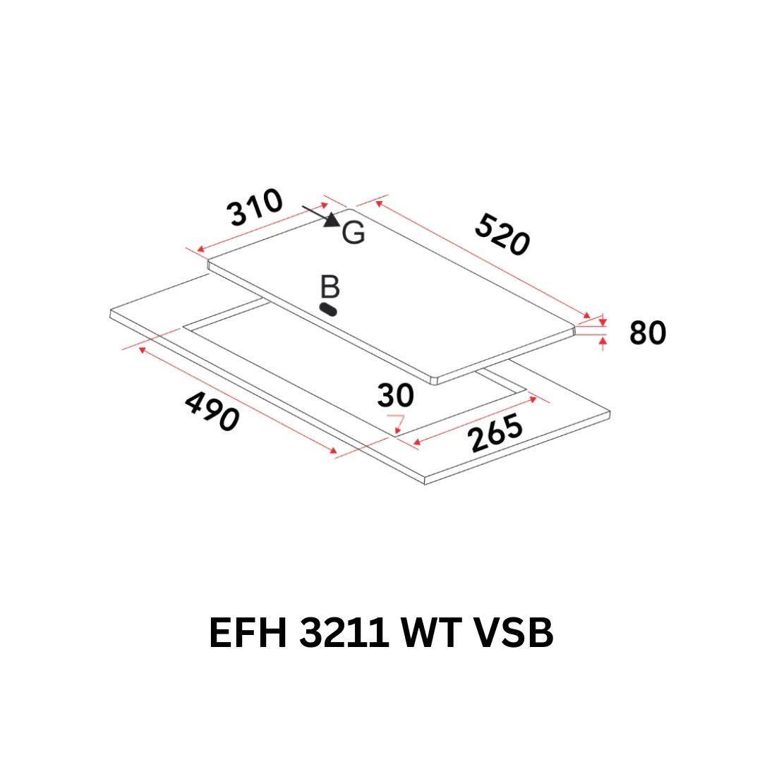 [Bundle E] 90cm Semi Integrated Hood + 30cm Induction Hob + 30cm Gas Hob| EFCH 9214A BK + HB BI 293G + EFH 3211 WT VGB or EFH 3221 WT VGB