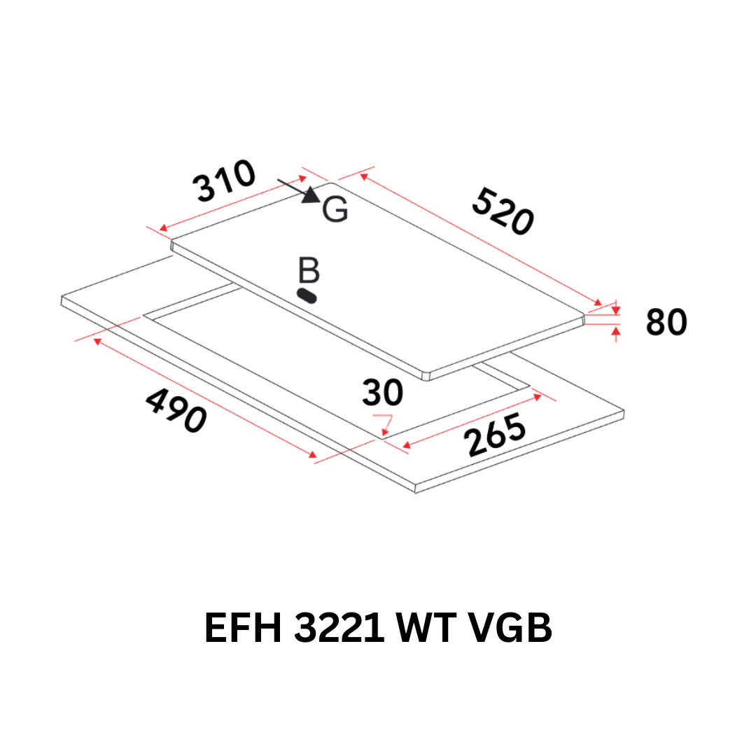 [Bundle E] 90cm Semi Integrated Hood + 30cm Induction Hob + 30cm Gas Hob| EFCH 9214A BK + HB BI 293G + EFH 3211 WT VGB or EFH 3221 WT VGB