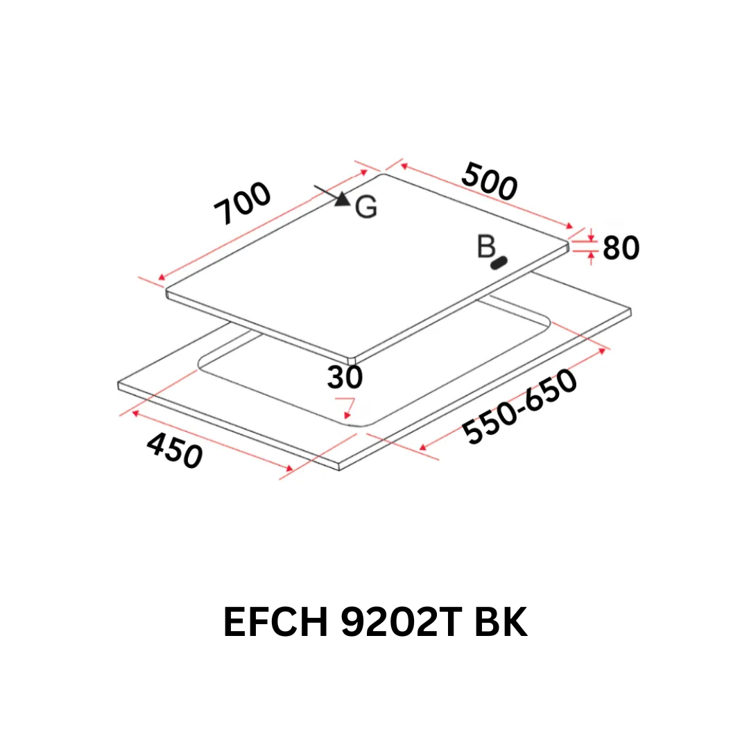 [Bundle J] 90cm Semi Integrated Hood + 70cm Gas Hob| EFCH 9202T BK + EFH 7520 WT VGB