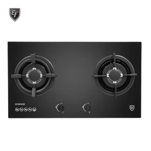 73cm 2 Burners Black Glass Gas Hob | EFH 7620 TN VGB