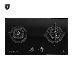 78cm 2 Burners Black Glass Gas Hob