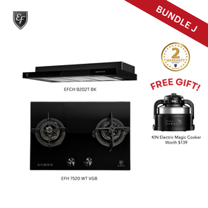 [Bundle J] 90cm Semi Integrated Hood + 70cm Gas Hob| EFCH 9202T BK + EFH 7520 WT VGB