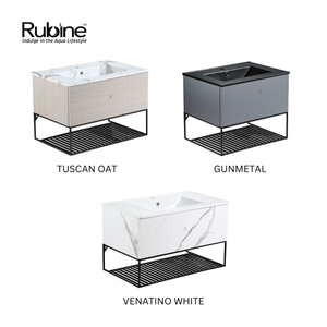 70cm Press-To-Open Vanity Cabinet + Insert Basin | RBF-1874-TO/-VW/-GM + TOP 70M/-VW/-BK