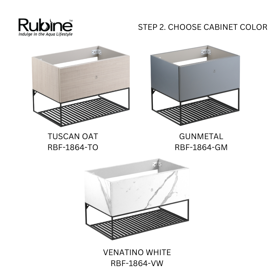 70cm Pull-To-Open Vanity Cabinet + Countertop Basin | RBF-1974-TO/VW/GM