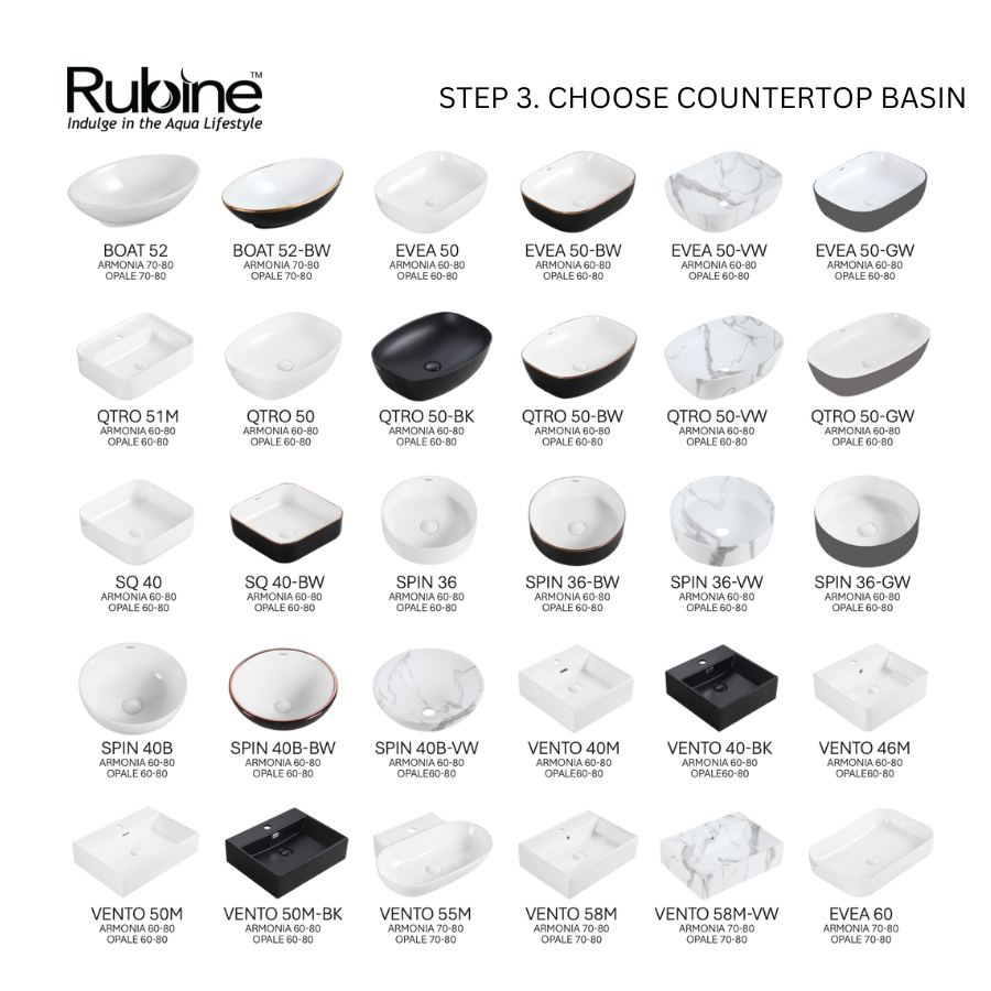 70cm Pull-To-Open Vanity Cabinet + Countertop Basin | RBF-1974-TO/VW/GM