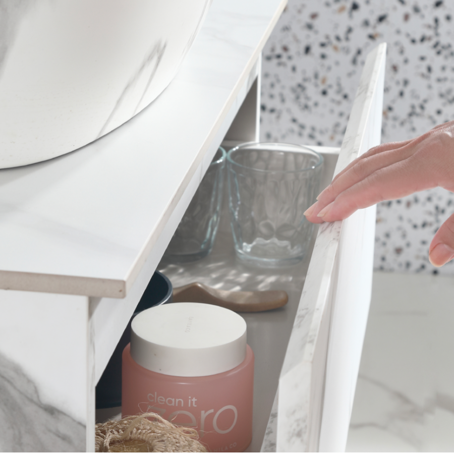 70cm Pull-To-Open Vanity Cabinet + Countertop Basin | RBF-1974-TO/VW/GM