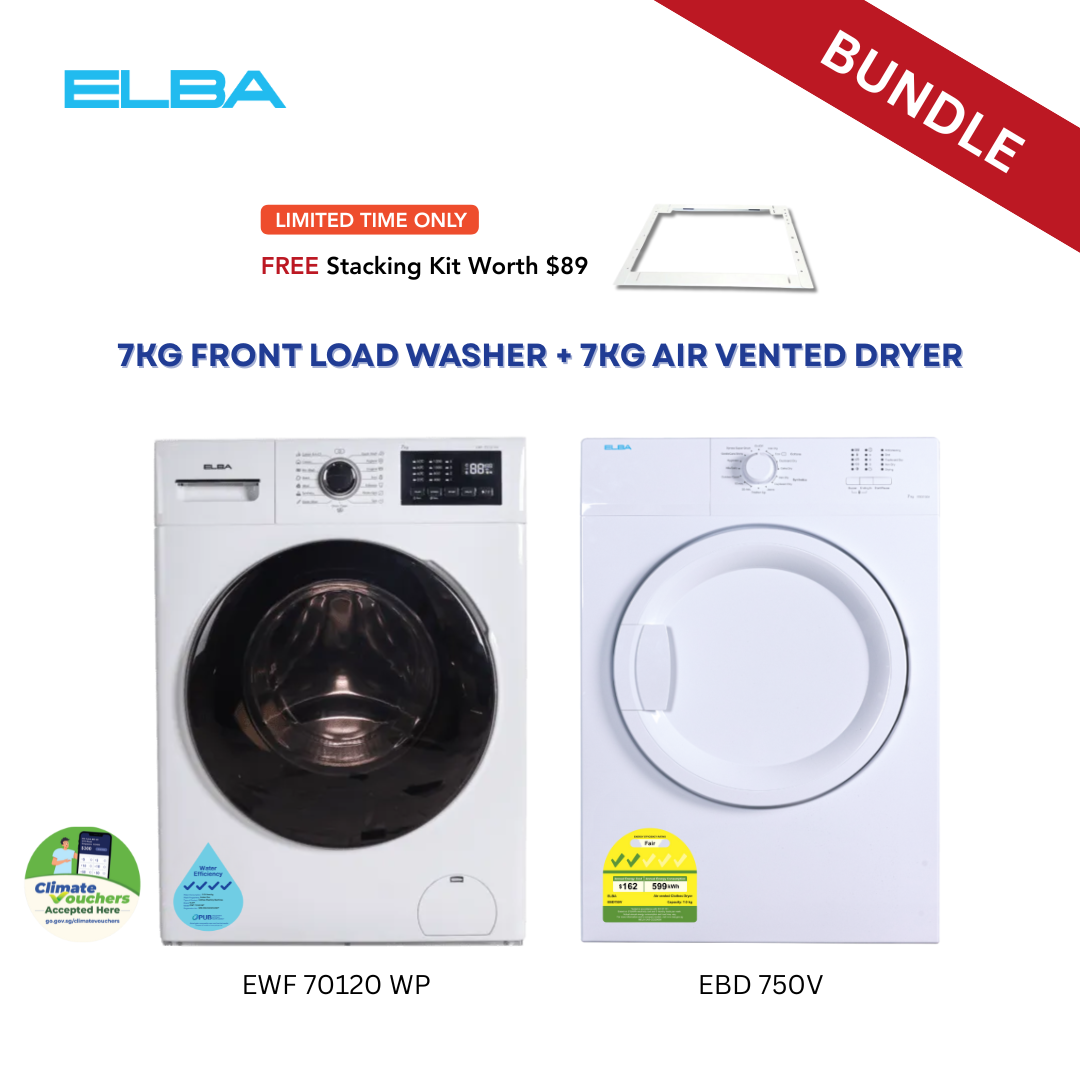 [BUNDLE] 7kg Washing Machine + 7kg Air Vented Dryer