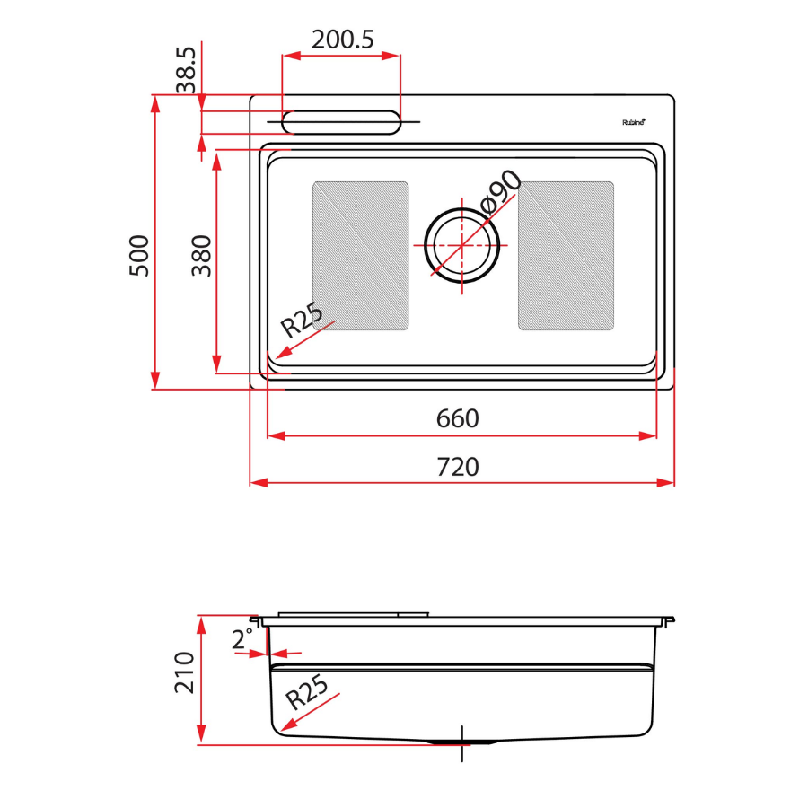 1 Bowl Inset Stainless Steel Kitchen Sink | FEX 810-73K