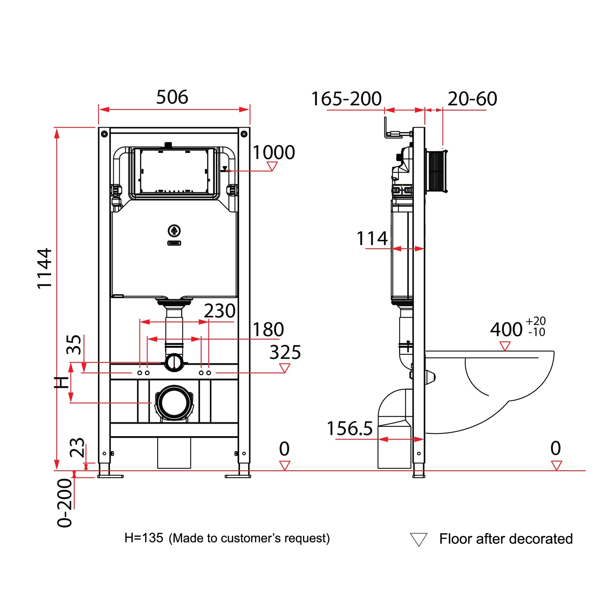Wall Hung Pan Concealed Cistern | G3004