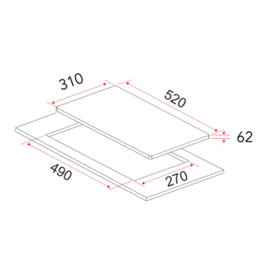 30cm 2 Zones Induction Hob | HB BI 293 G