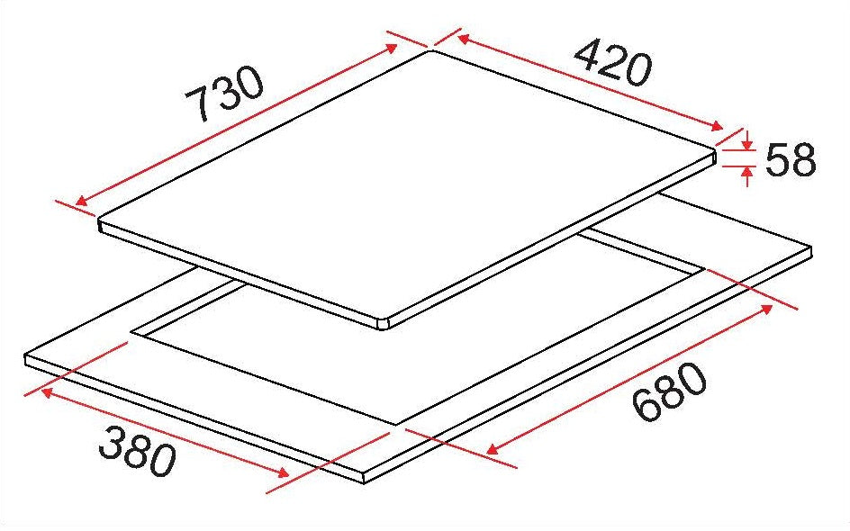 70cm 2 Zones Induction Hob | HB BI 2730 A