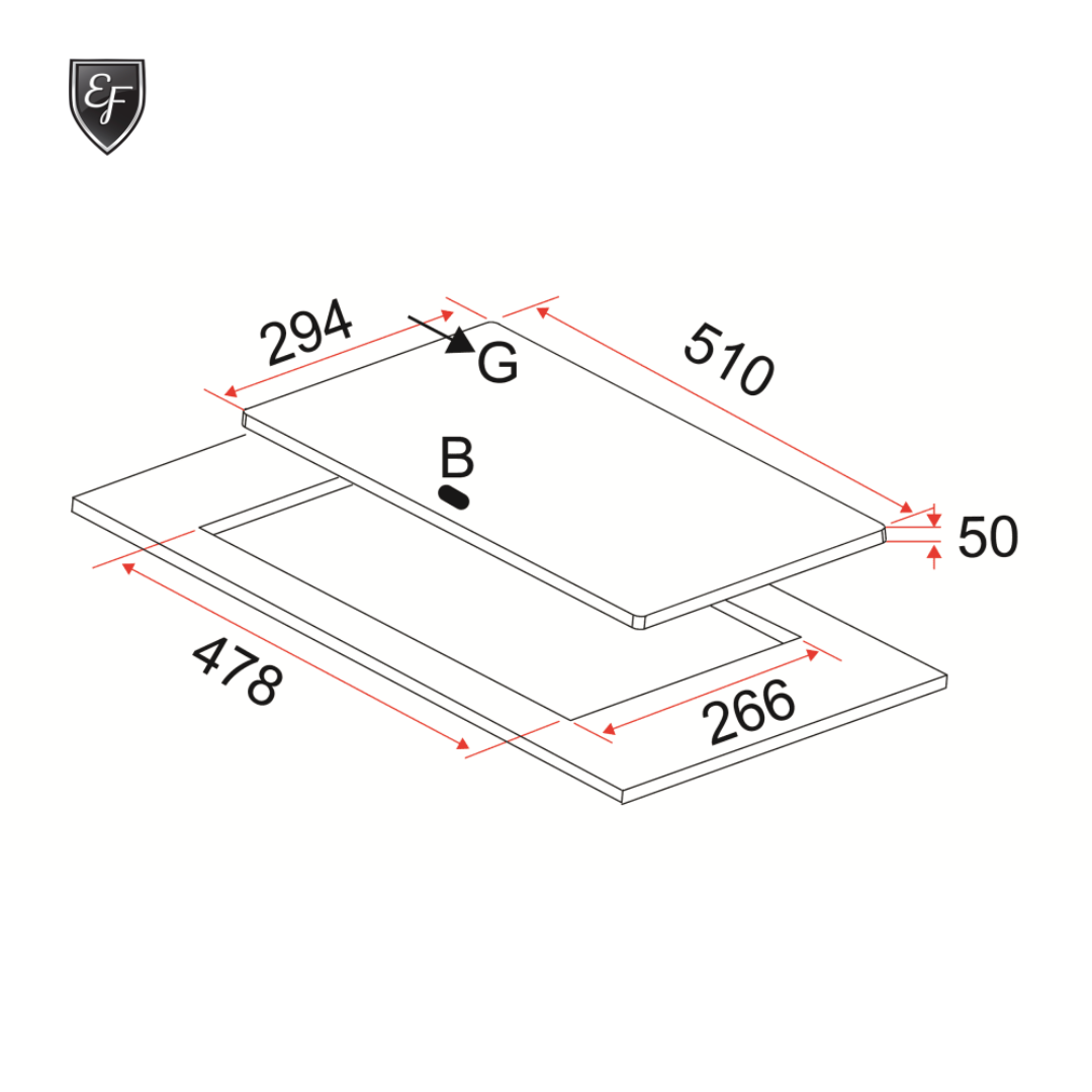 30cm 2 Burners Black Glass Gas Hob | HB AG 3020 TN VGB