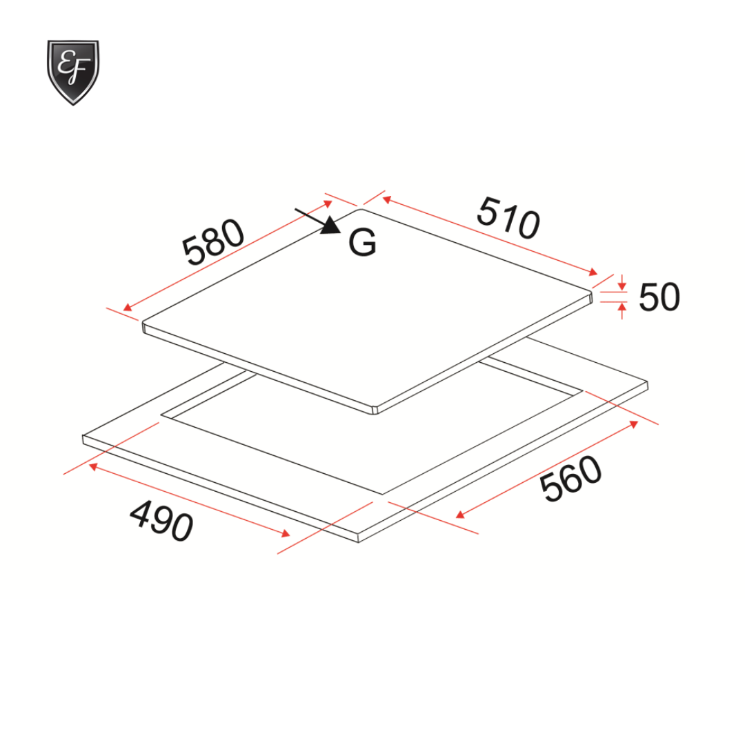 58cm 3 Burners Stainless Steel Gas Hob | HB-AG 360VS-A