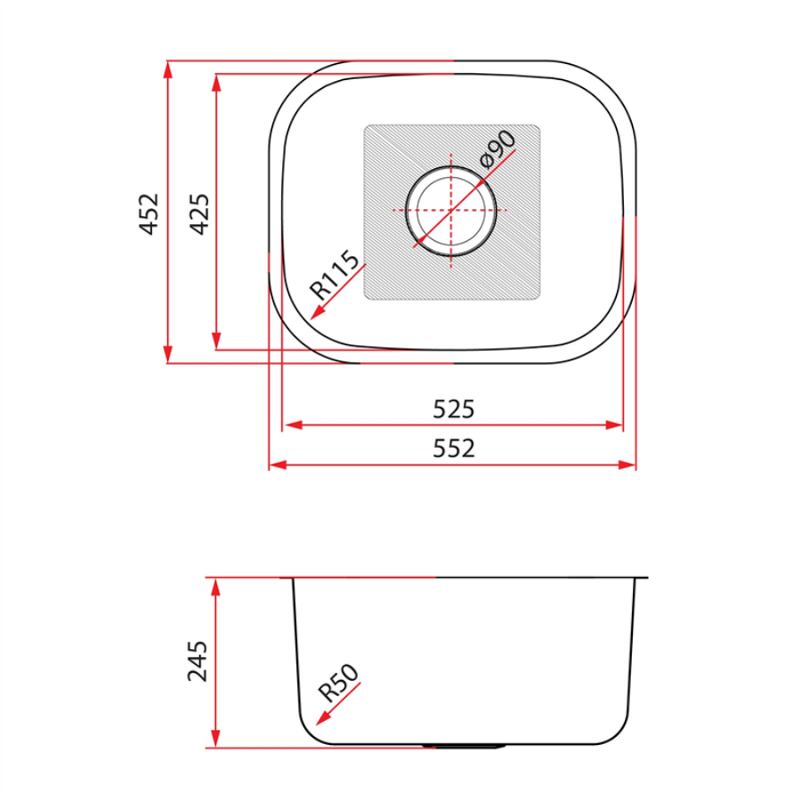 1 Bowl Undermount Stainless Steel Kitchen Sink | JUX 610U