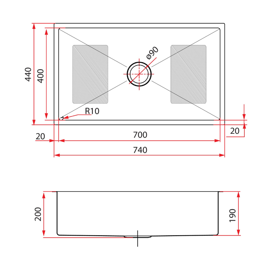 1 Bowl Undermount Stainless Steel Kitchen Sink | KIX 810-74U