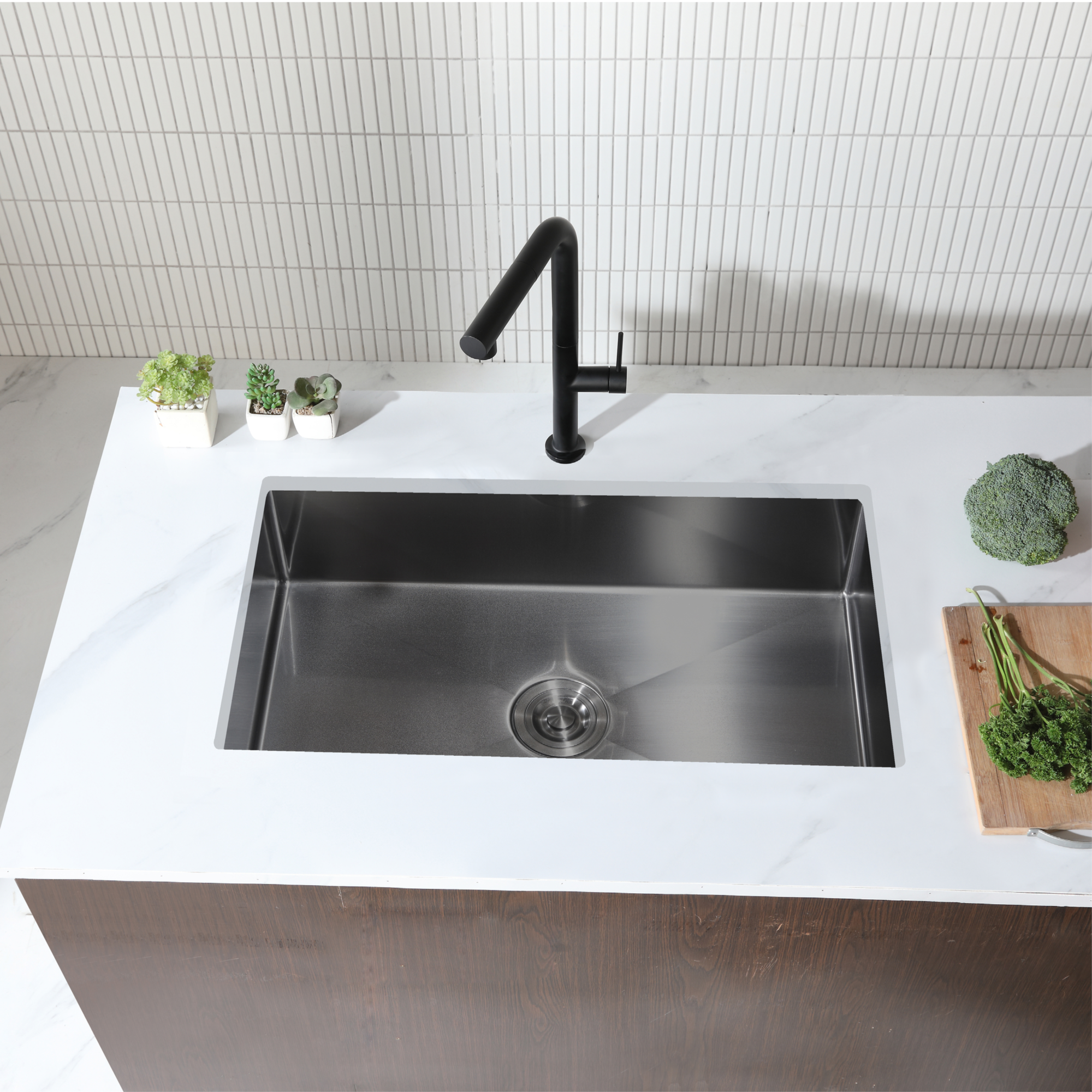 3½” Basket Waste and Bottle-Trap Kitchen Sink | KNX 810-78U GM