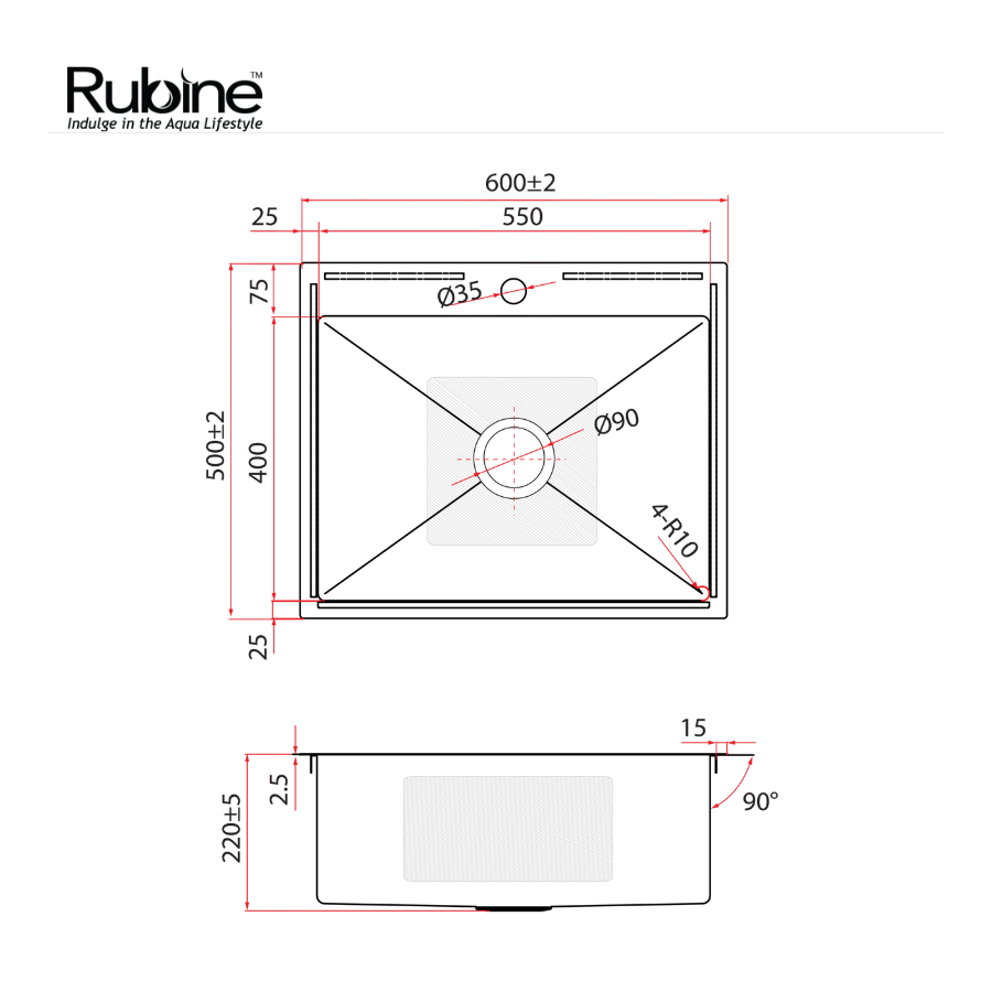 KIN NANO Kitchen Sink | KNX 810-60-SS (STONE)