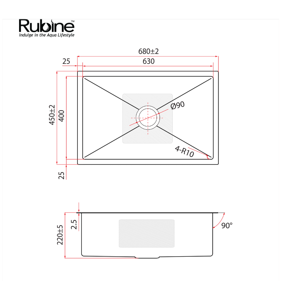 KIN NANO Kitchen Sink | KNX 810-68U-SS (STONE)