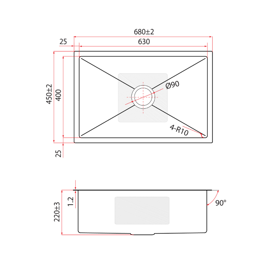 3½” Basket Waste and Bottle-Trap Kitchen Sink | KNX 810-68U GM