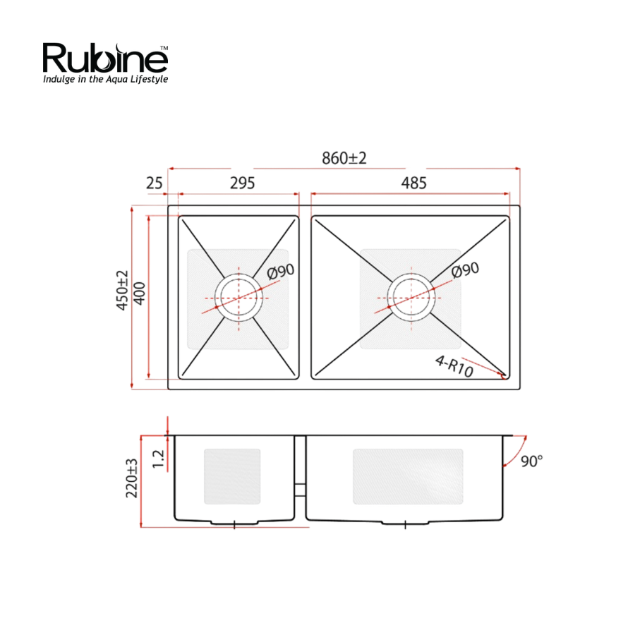 KIN NANO Kitchen Sink | KNX 860-86U-SS (STONE)