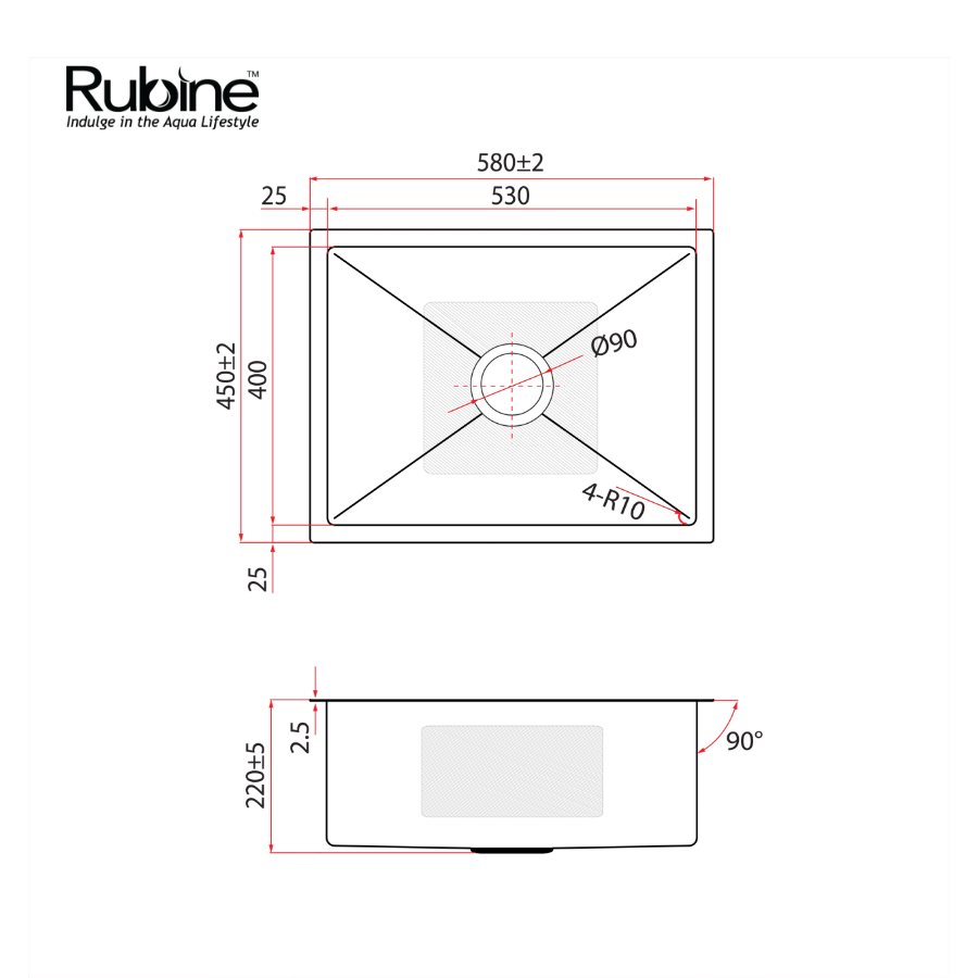 KIN NANO Kitchen Sink | KNX 810-58U-SS (STONE)