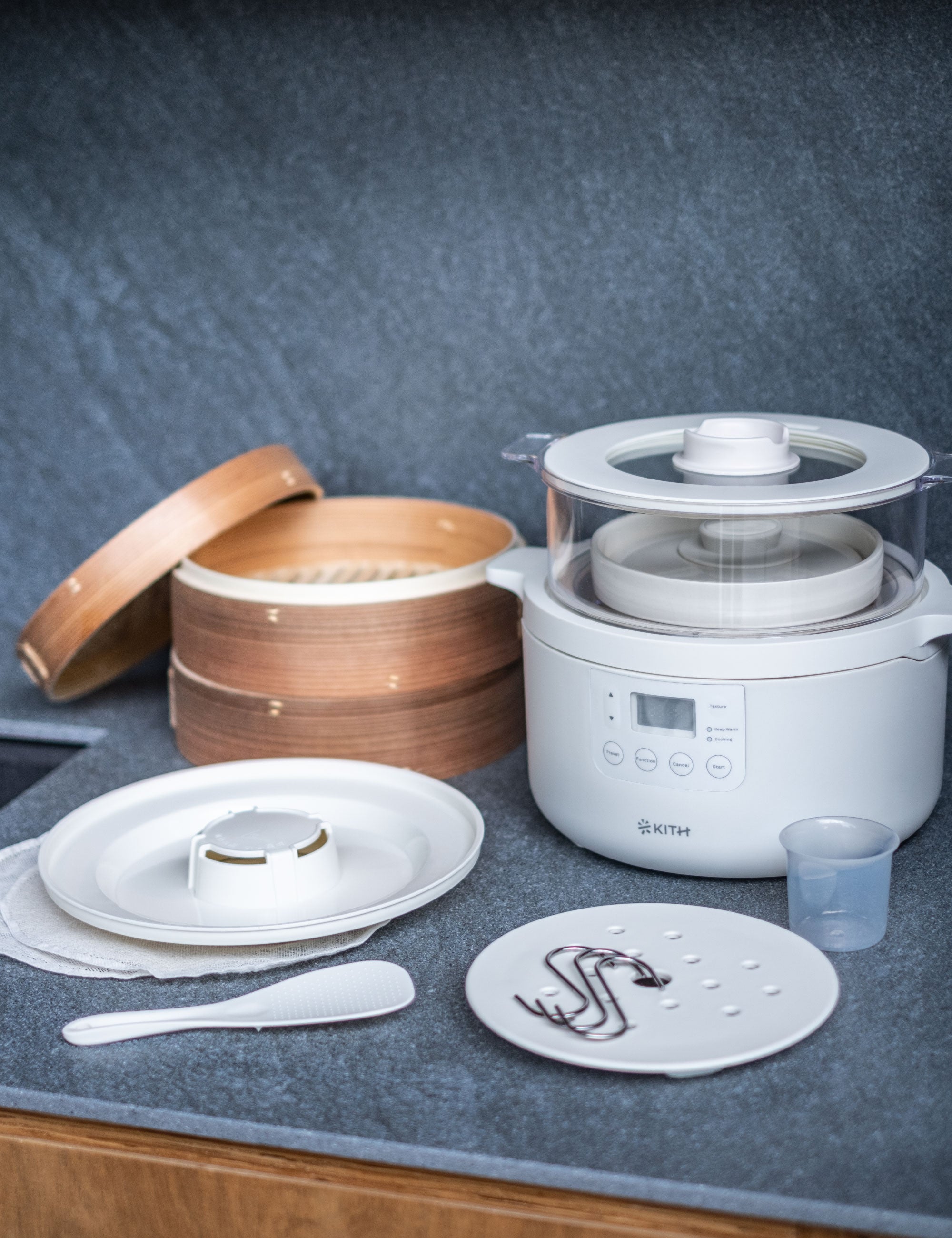 KYŌ Electric Cooker with Bamboo Steamer | MEC-3L-OW