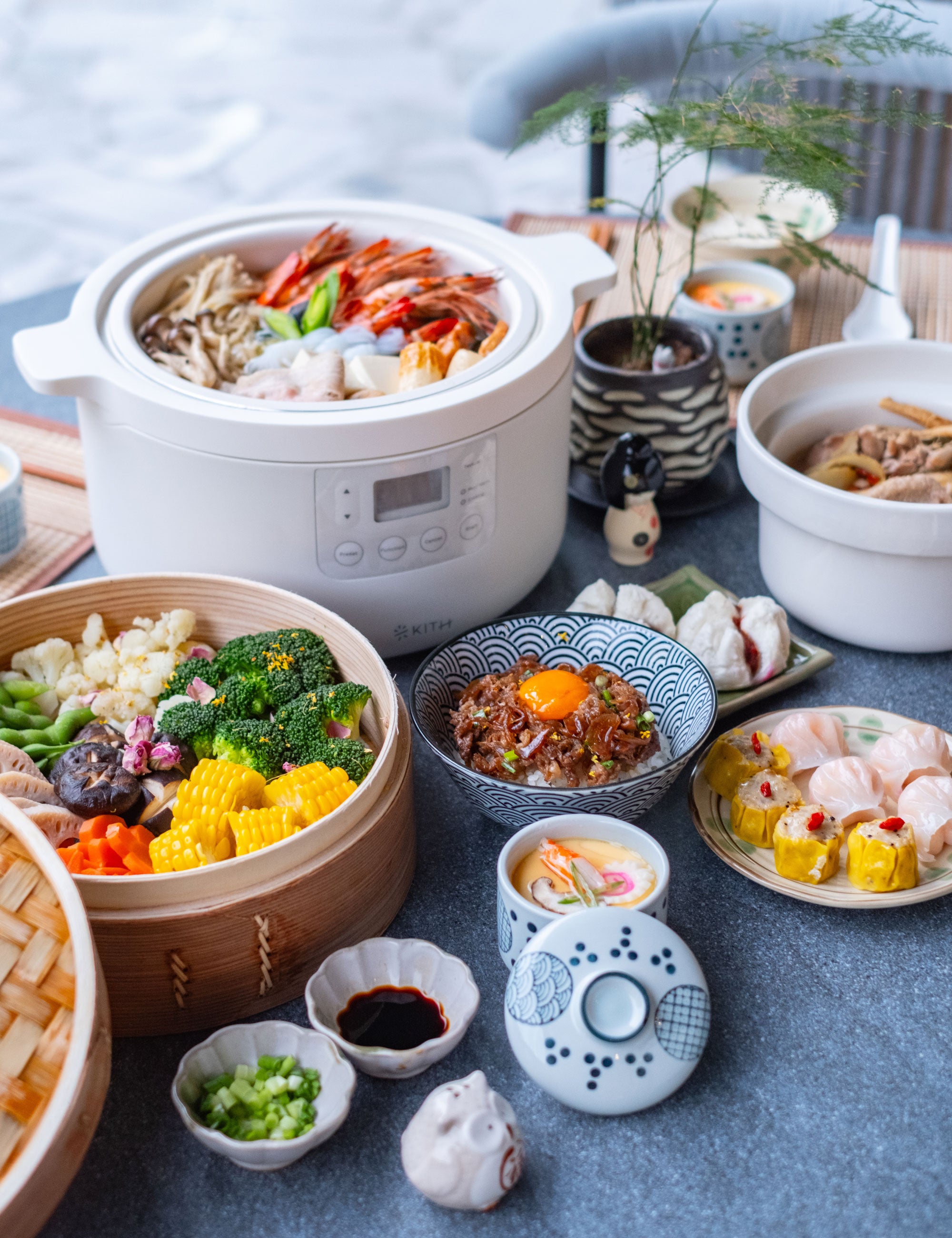 KYŌ Electric Cooker with Bamboo Steamer | MEC-3L-OW