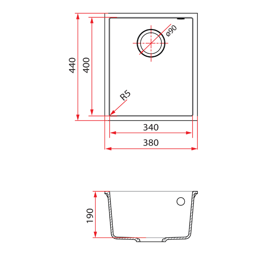 1 Bowl Undermount Stainless Steel Kitchen Sink | MEQ 810-38U PB