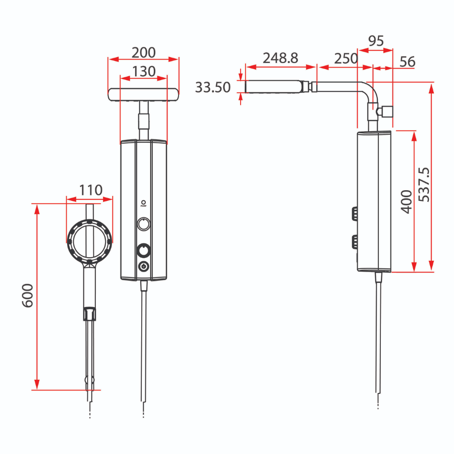 Electric Instant Water Heater DC Pump Shower Heater | P10