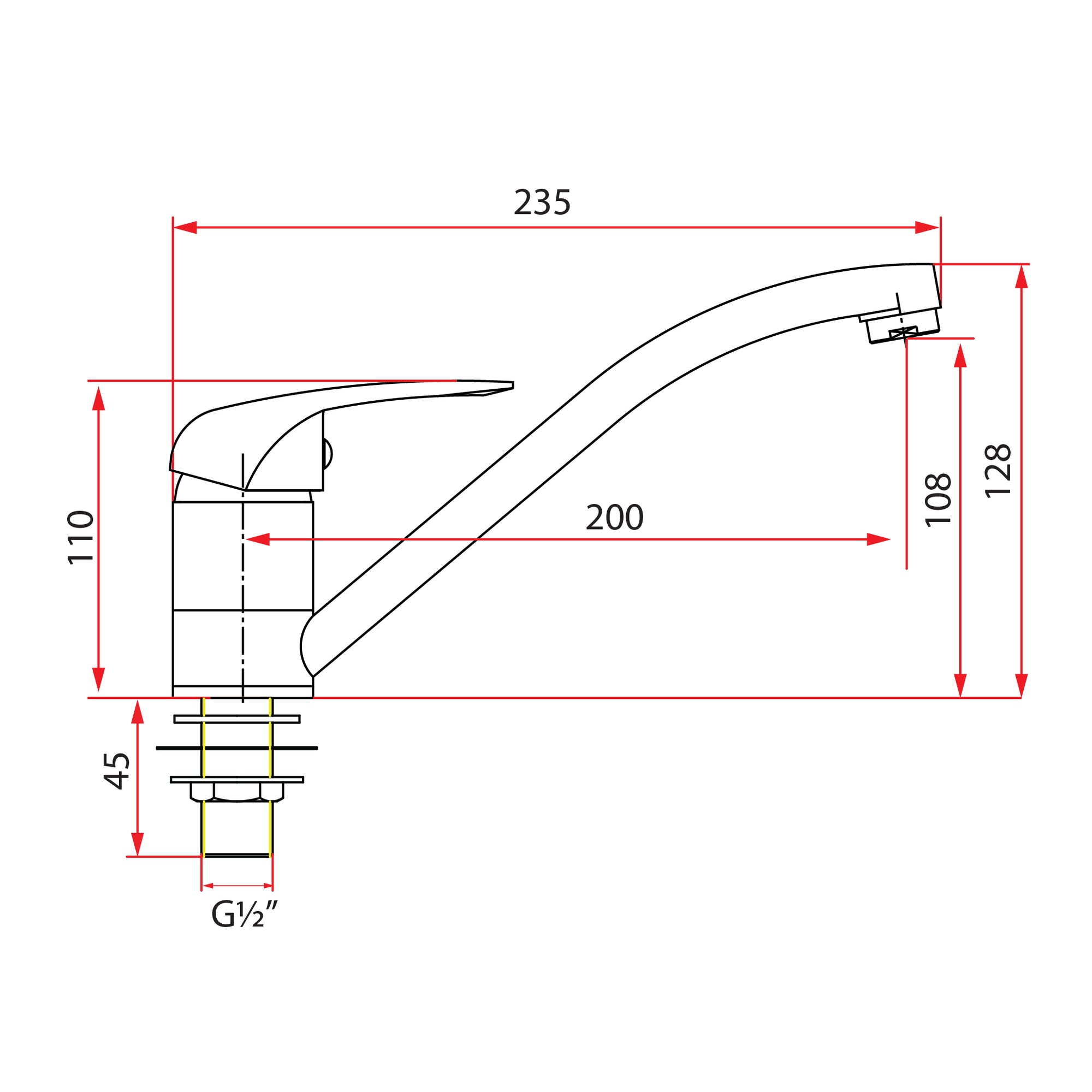 Sink Mixer | PLATINO 6041/6041C