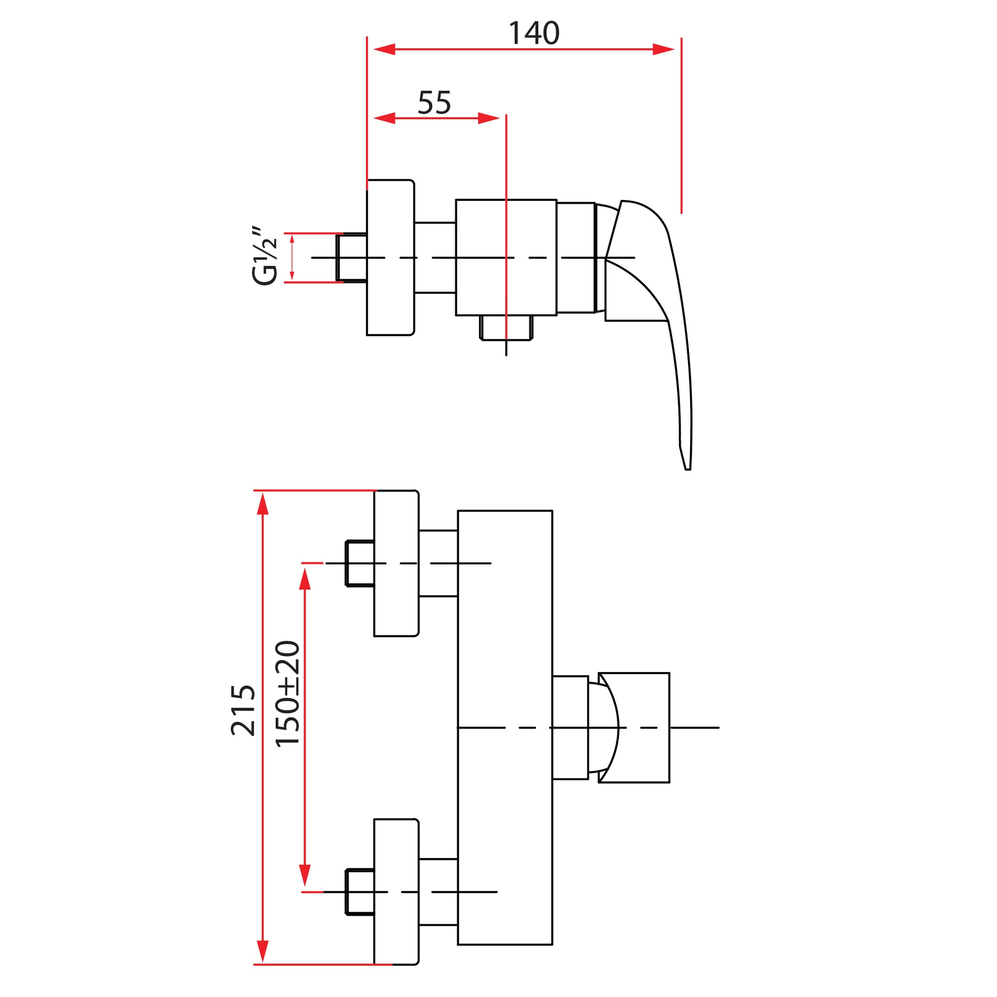Shower Mixer | PLATINO 6060