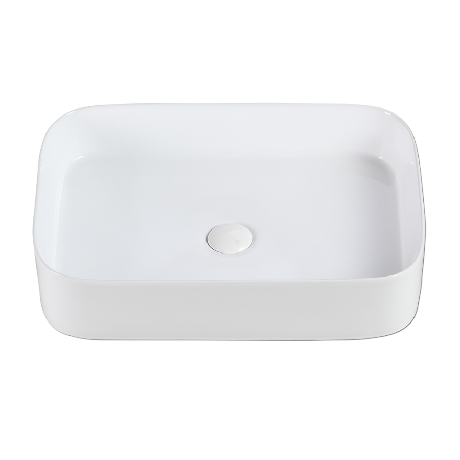 Countertop Rectangular Ceramic Basin | QTRO 55