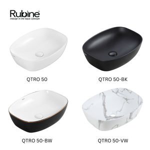 QTRO Countertop Ceramic Basin | QTRO 50, QTRO 50 BK, QTRO 50 BW and QTRO 50 VW