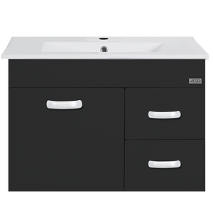 70CM Stainless Steel Bathroom Cabinet with Insert Basin and Waste Fitting (Black) | RBF-1274D3 BK