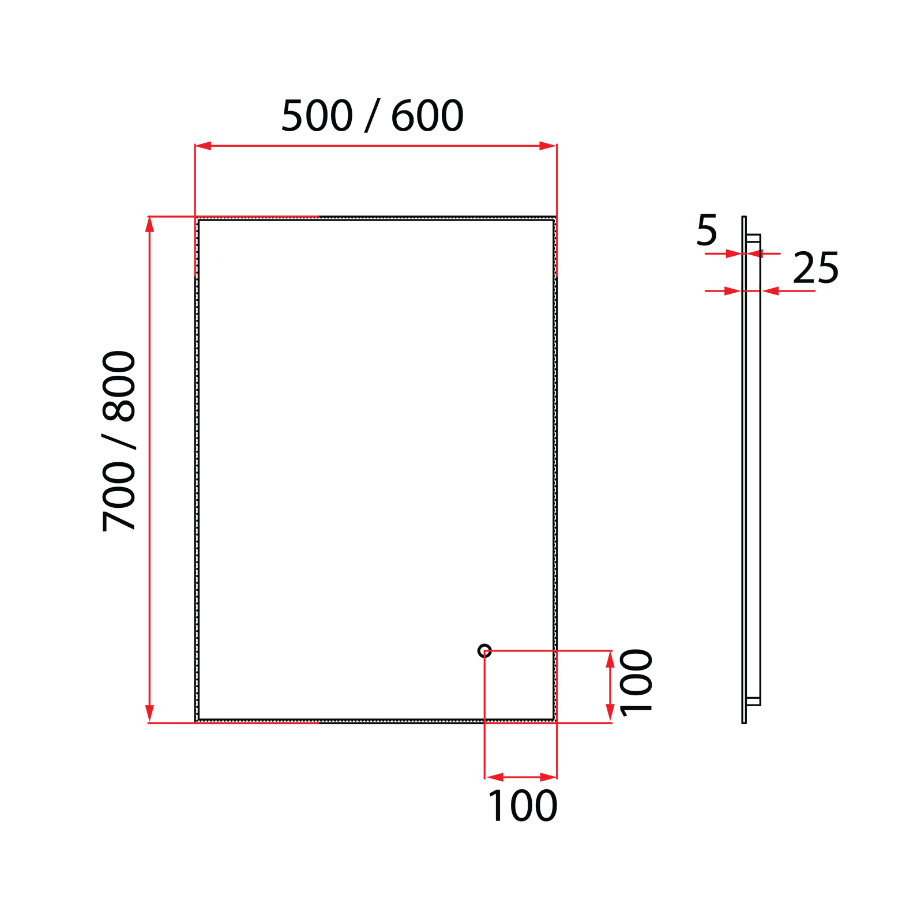 Frameless Wall-Mounted LED Rectangular Mirror | RBM-ACO-L68LED