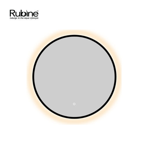 60cm Matte Black Wall-Mounted LED Round Mirror | RBM-ACO-R60LED-BK
