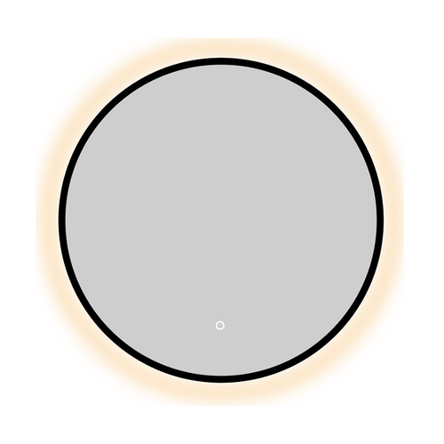 Matte Black Wall-Mounted LED Round Mirror | RBM-ACO-R70LED-BK