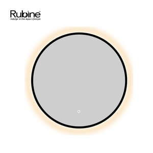 70cm Matte Black Wall-Mounted LED Round Mirror | RBM-ACO-R70LED-BK