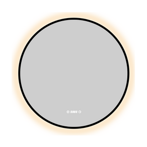 Matte Black Wall-Mounted Round Mirror | RBM-ACO-R80LED-BK