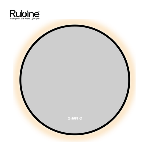 80cm Matte Black Wall-Mounted Round Mirror | RBM-ACO-R80LED-BK