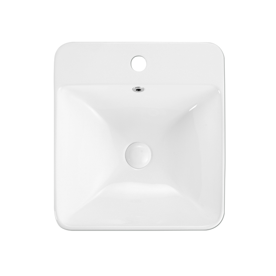 Semi-Recessed Square Ceramic Basin | RIFF 42M