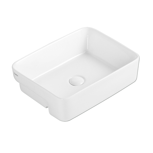 Semi-Recessed Rectangular Ceramic Basin | RIFF 48