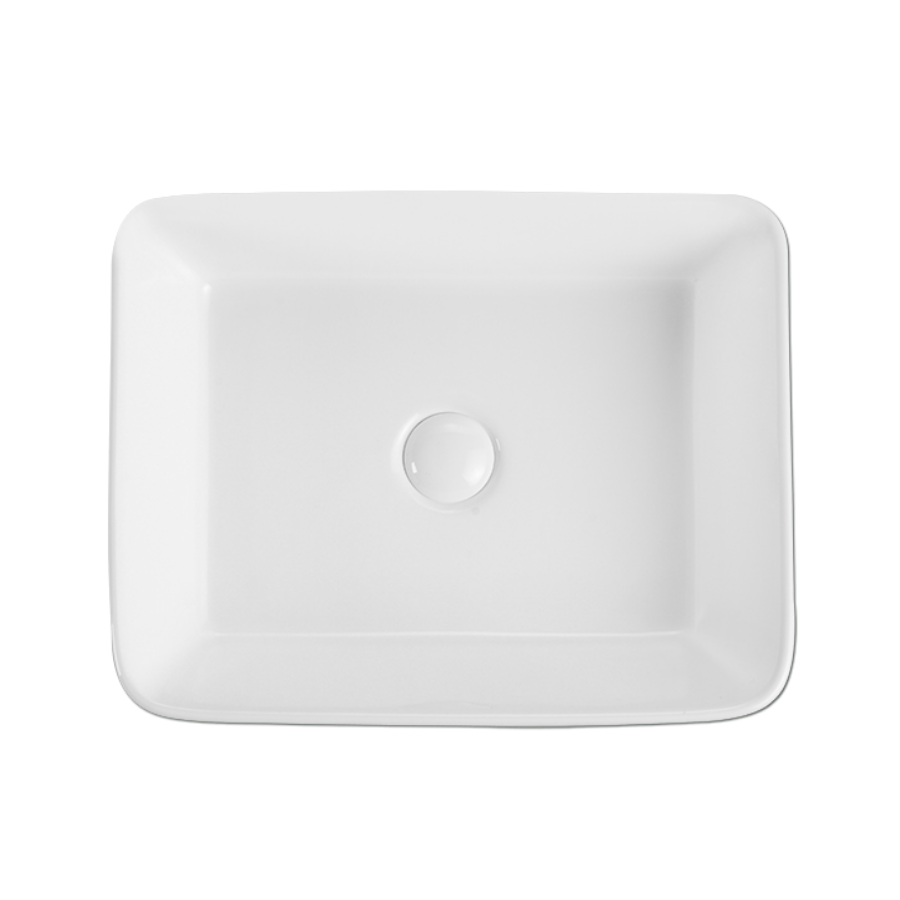 Semi-Recessed Rectangular Ceramic Basin | RIFF 48