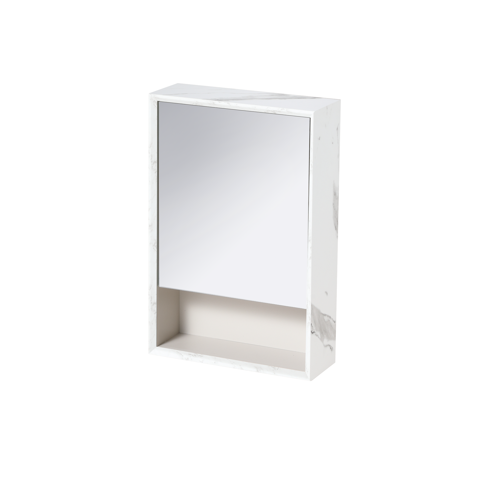 ACO 1 Door 1 Shelf PVC Mirror Cabinet | RMC-ACO-4060D1S1