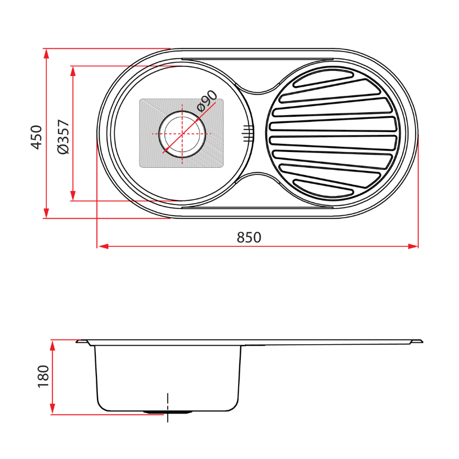 1 Bowl + Drainer Inset Stainless Steel Kitchen Sink | ROX 611