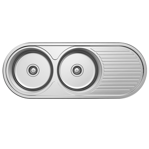 2 Bowls + Drainer Inset Stainless Steel Kitchen Sink | ROX 621