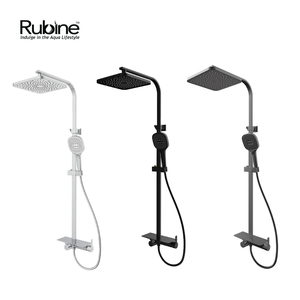 Deckos Square Rainshower Column With Mixer Shelf