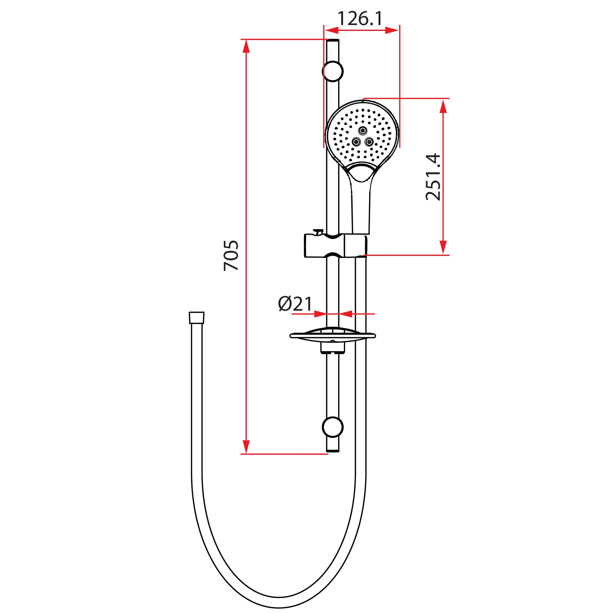 3F Shower With Sliding Rod | RSH-OBI-516 CH