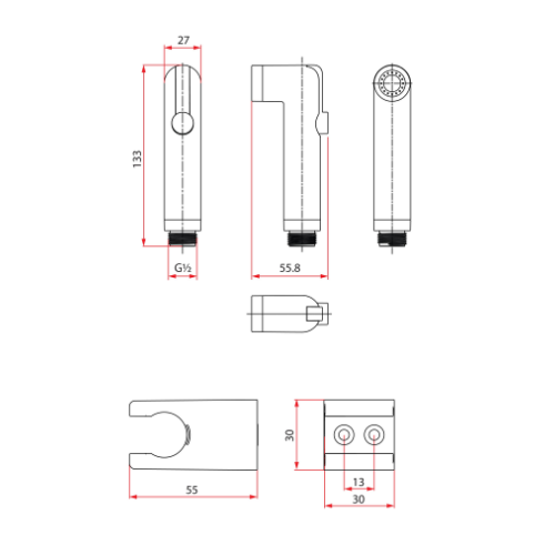 Round Bidet |RSP-FLUSSO-19 BK , RSP-FLUSSO-19 CH, RSP-FLUSSO-19 WH